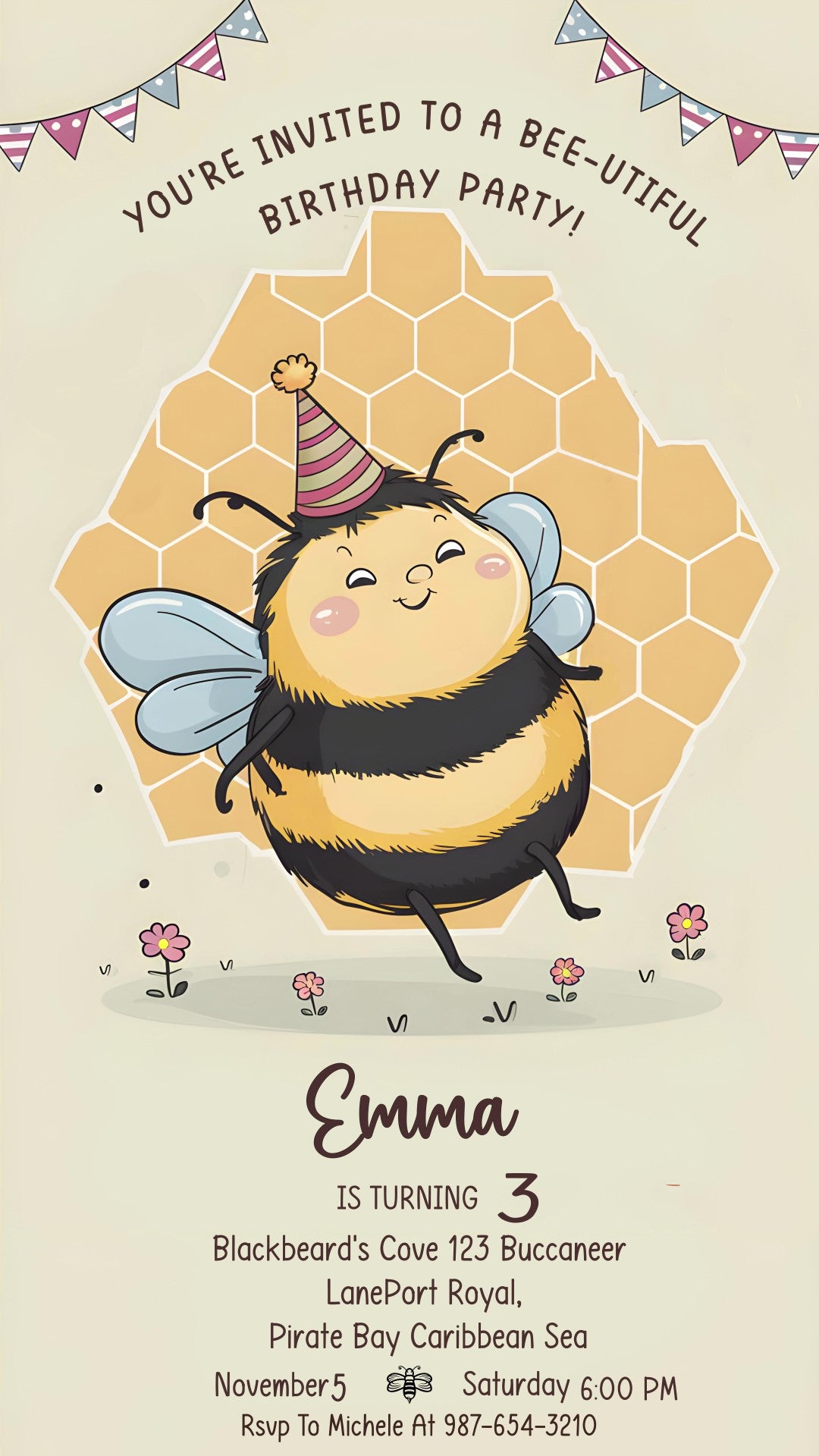 Honeybee Birthday Delight- Video invitasion