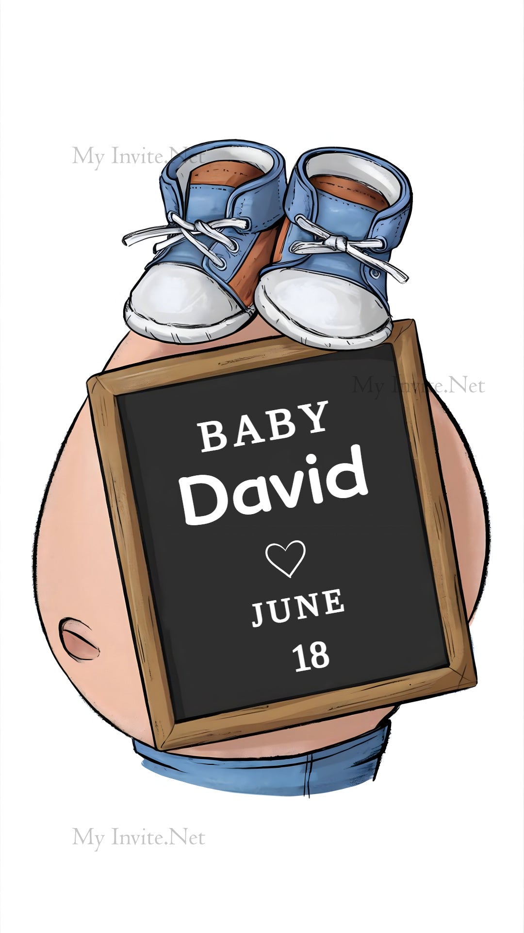 Baby boy Pregnancy Announcement, Instant Editable Template