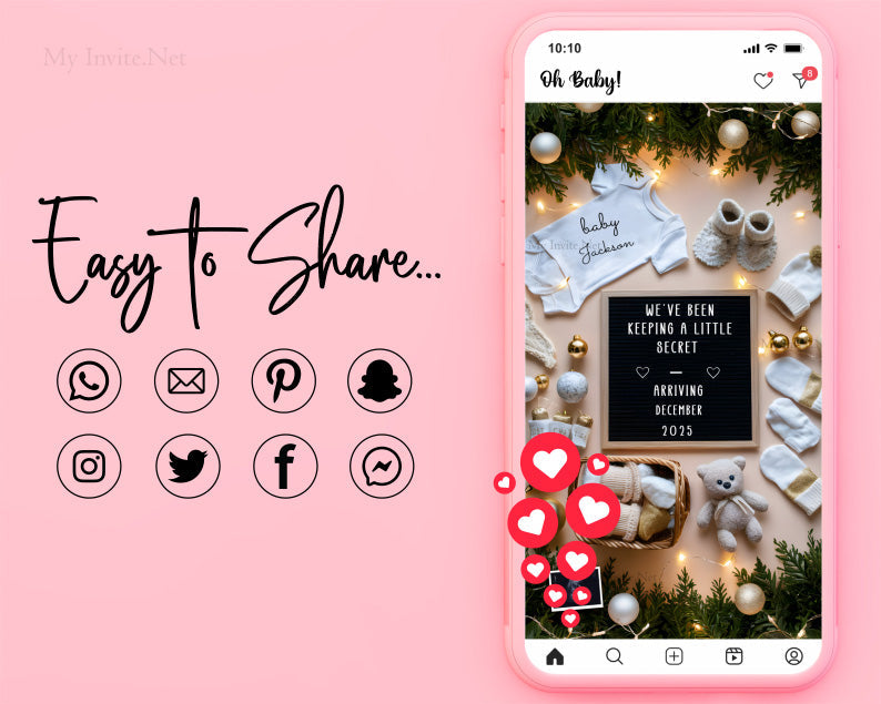 A Christmas Miracle: Pregnancy Announcement Social Media Template