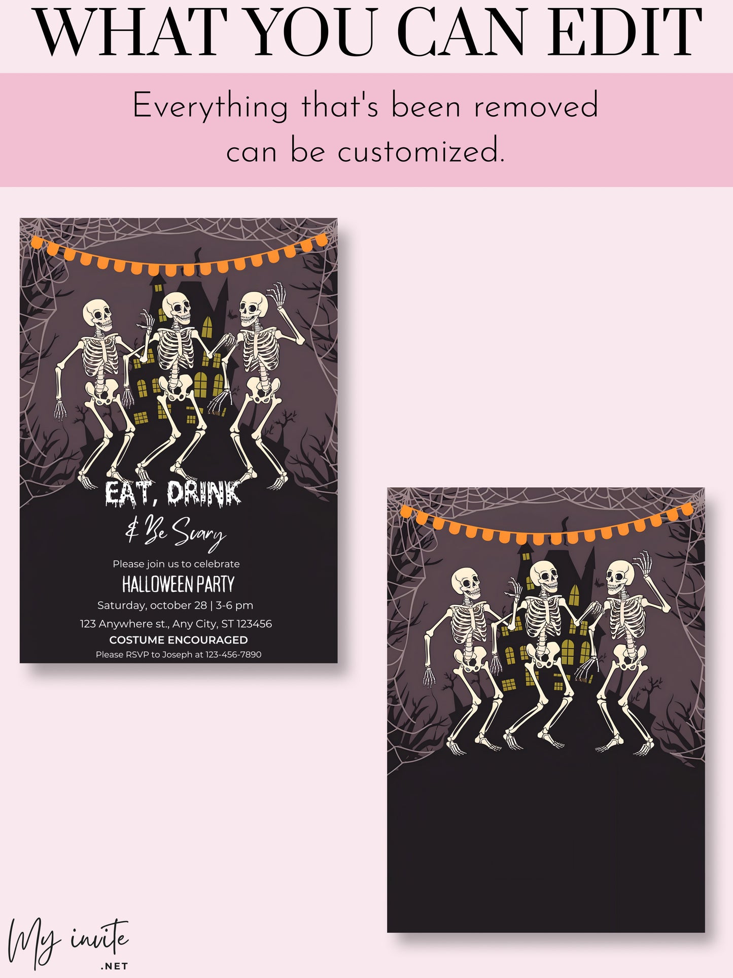 Eat Drink And Be Scary Invitations, Halloween