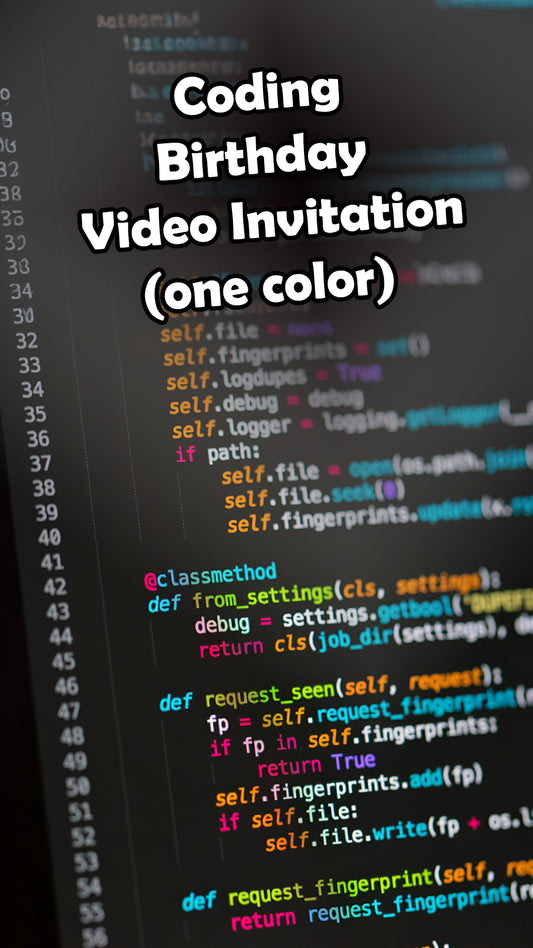 Creative Coding Birthday Invitation Video (One Color)