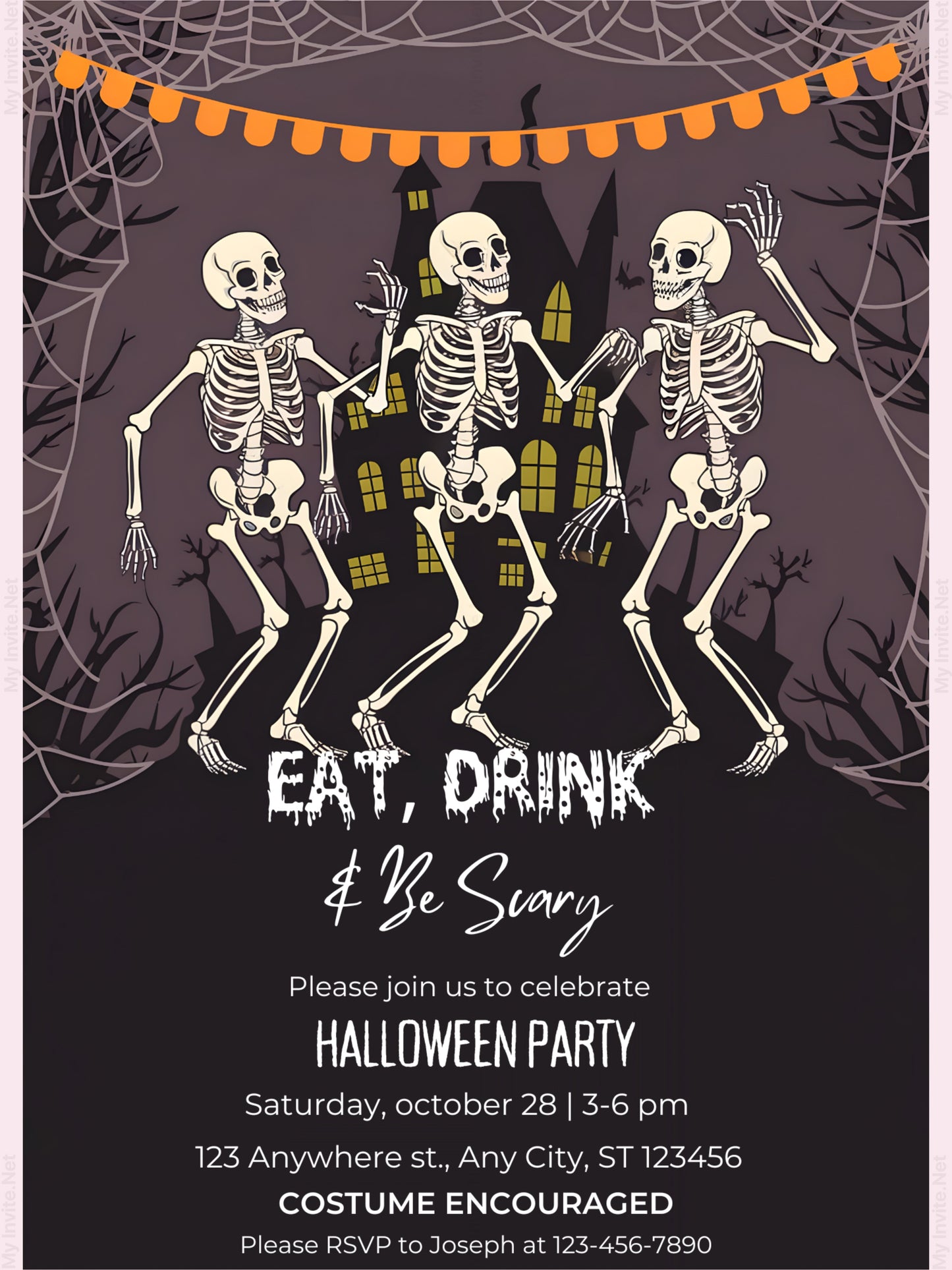 Eat Drink And Be Scary Invitations, Halloween