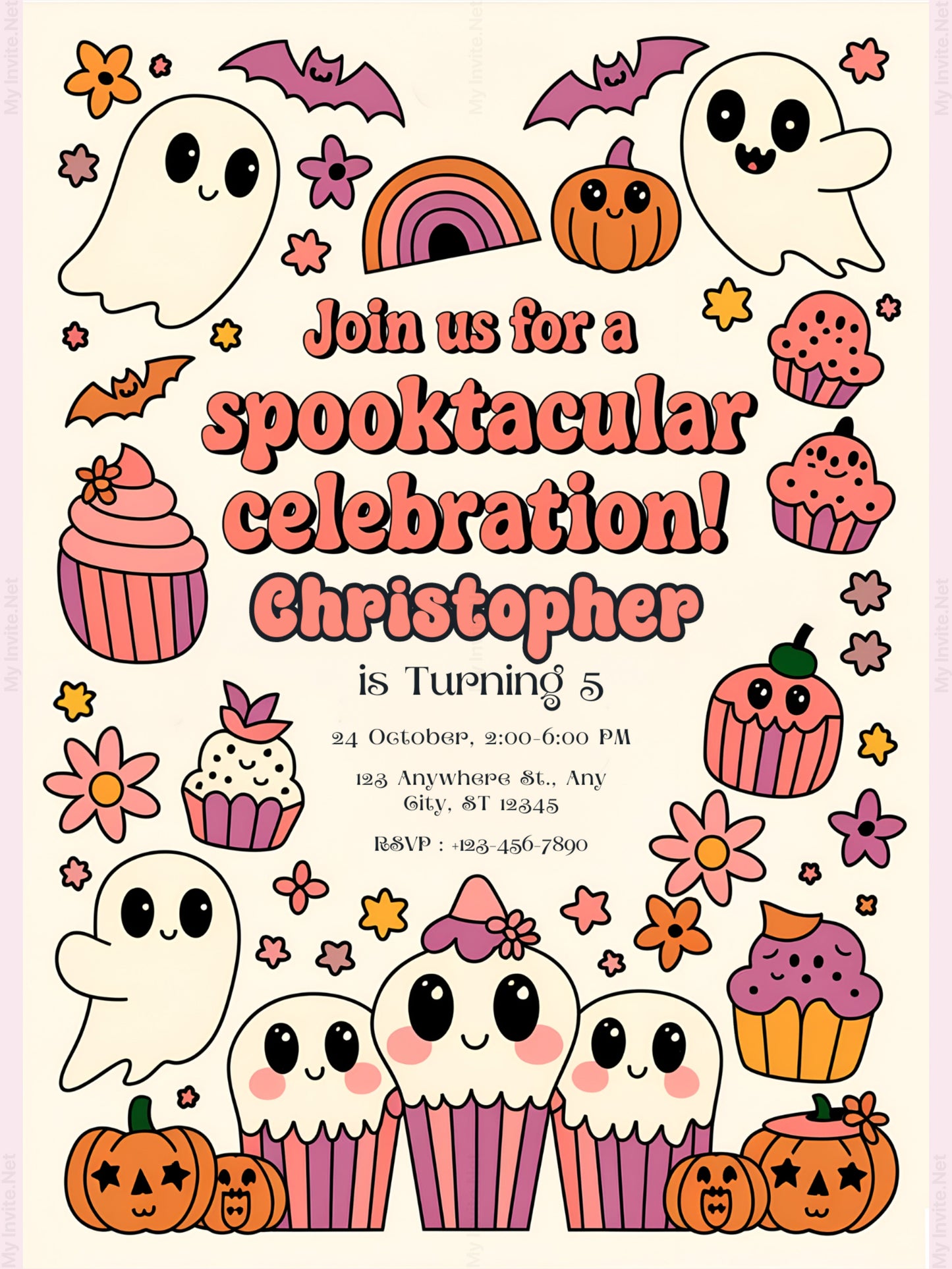 Pink Groovy Halloween Birthday Party