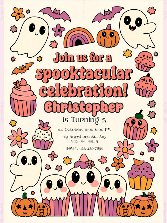 Pink Groovy Halloween Birthday Party