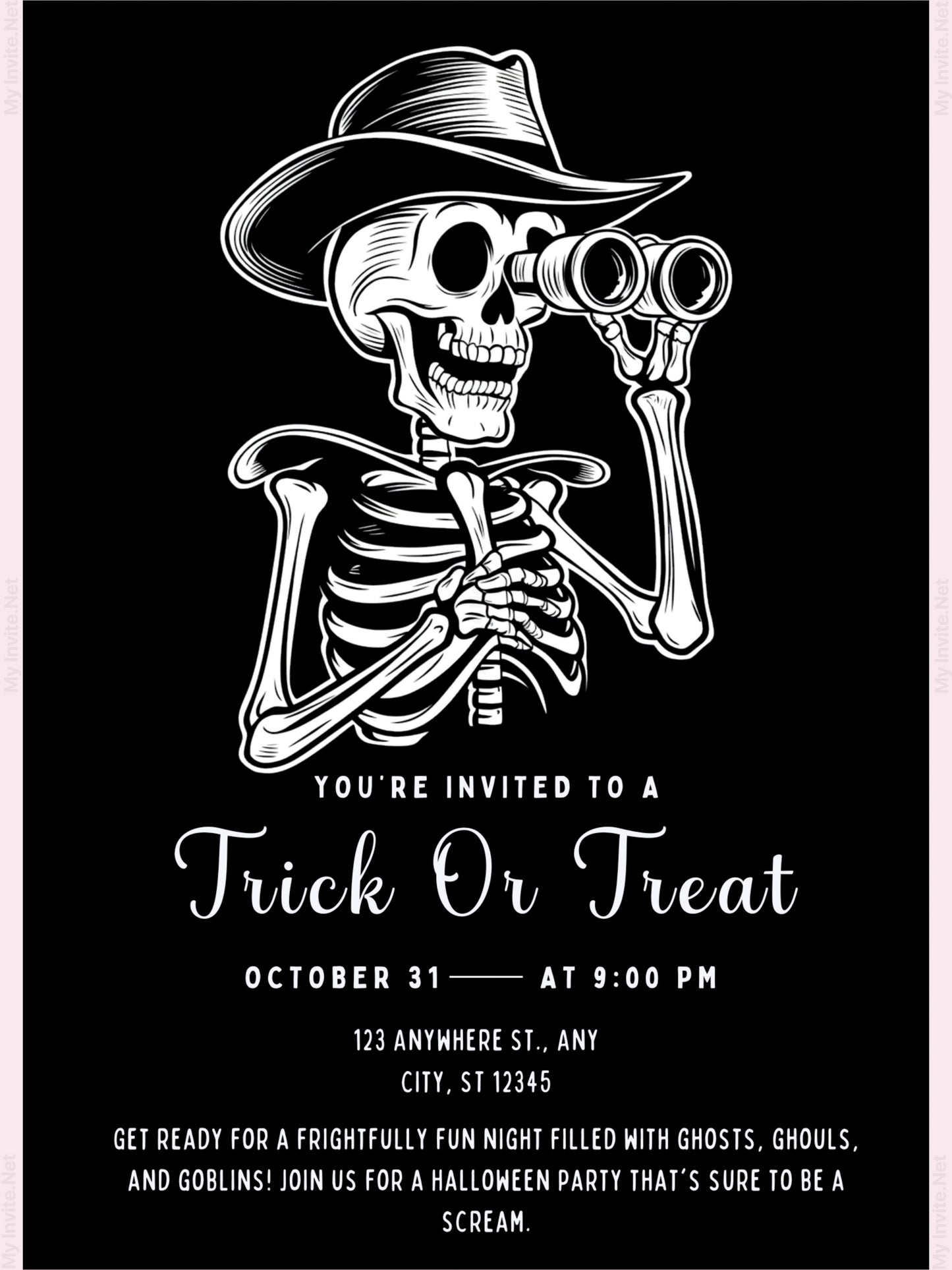 Trick Or Treat, Halloween Party Invitation