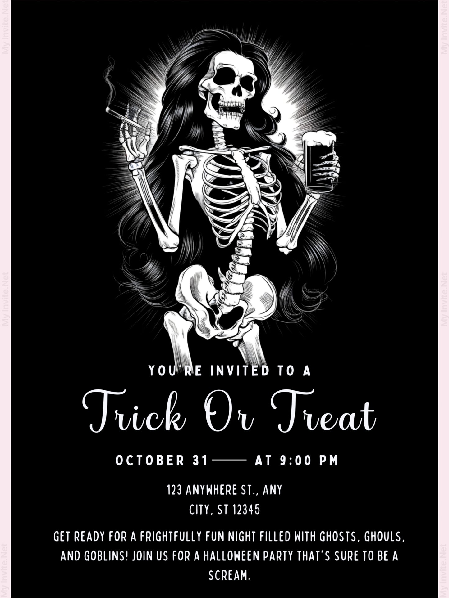 Trick Or Treat, Girl Halloween Party Invitation