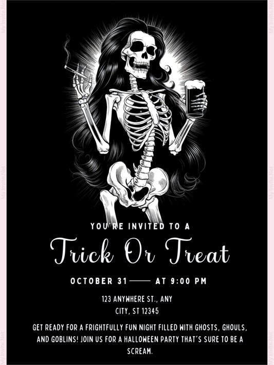 Trick Or Treat, Girl Halloween Party Invitation
