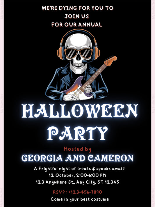 We're Dying, Halloween Party Invitation