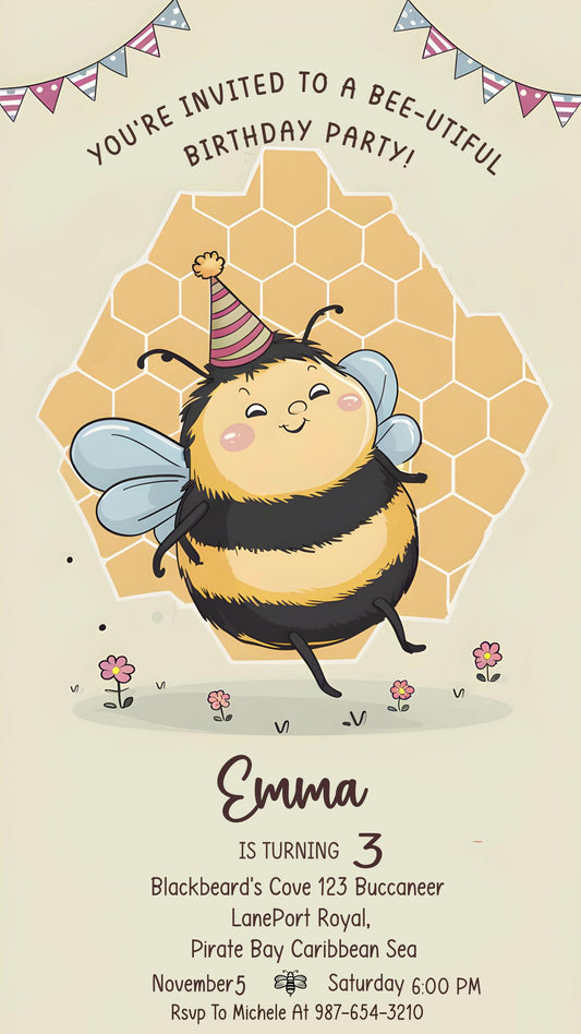 Honeybee Birthday Delight- Video invitasion