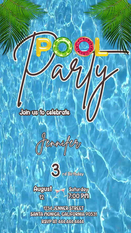 Pool Party video invite