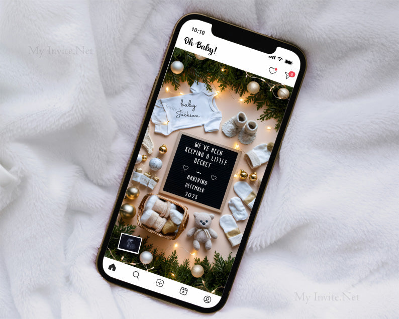 A Christmas Miracle: Pregnancy Announcement Social Media Template