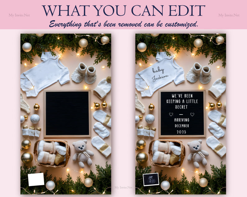 A Christmas Miracle: Pregnancy Announcement Social Media Template