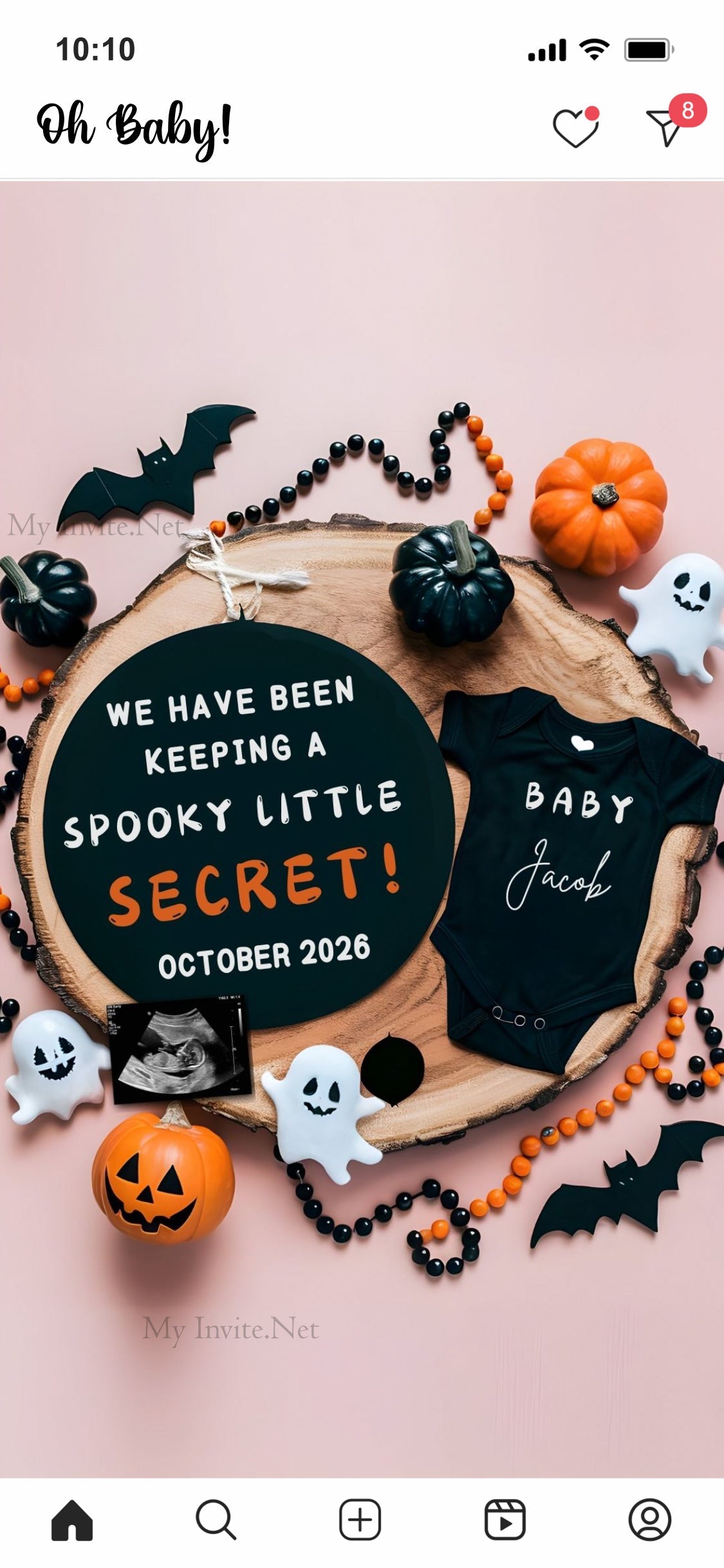 Halloween ,TRICK OR TREAT, OUR FAMILY IS GROWING BY TWO LITTLE FEET