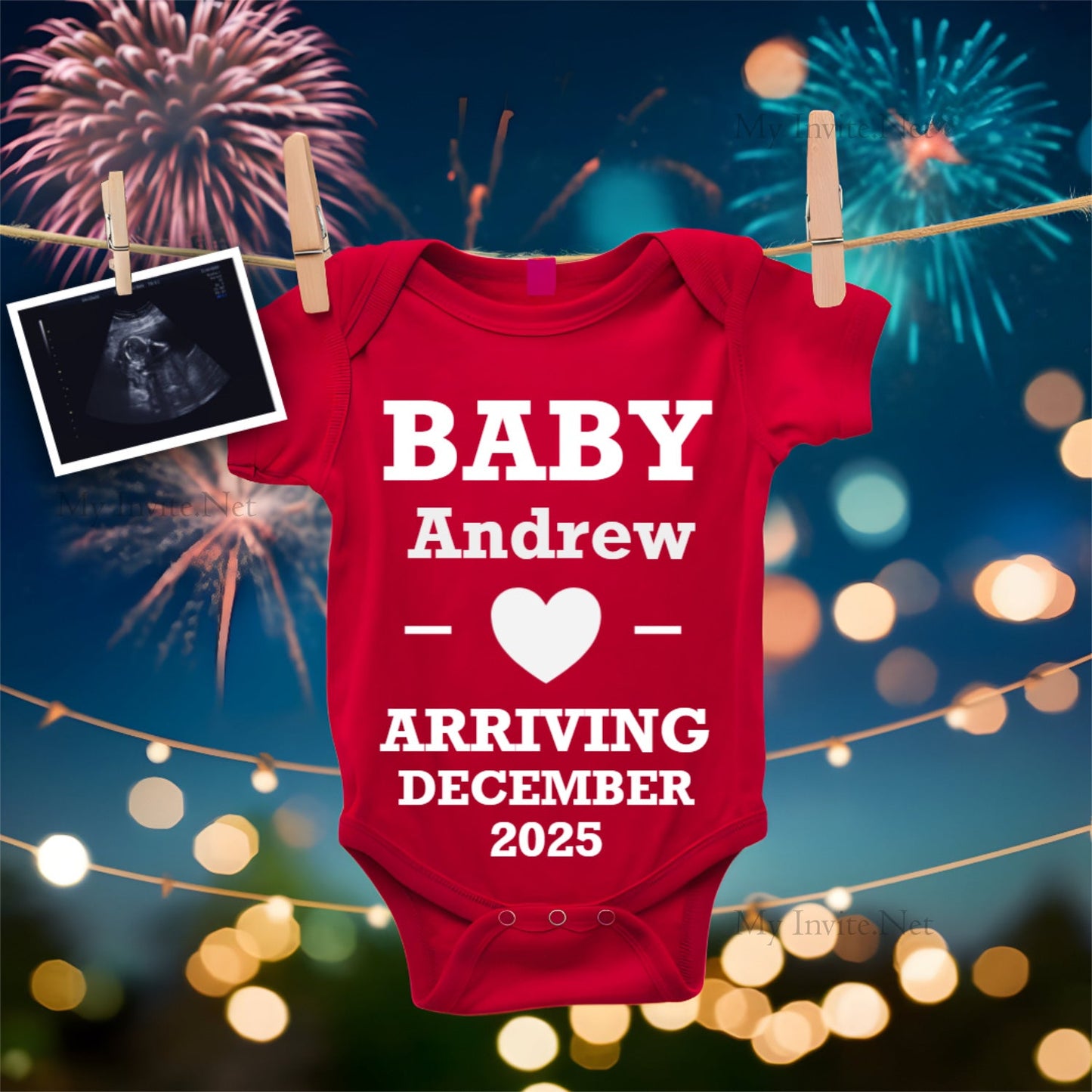 Holiday Baby Reveal,  Baby Announcement, Social Media, Editable Template