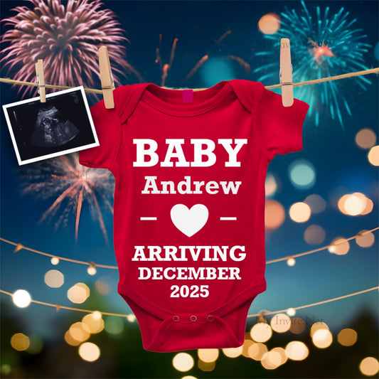 Holiday Baby Reveal,  Baby Announcement, Social Media, Editable Template