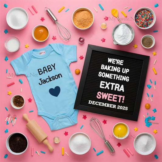 Baking Baby Announcement, Social Media Pregnancy Announcement