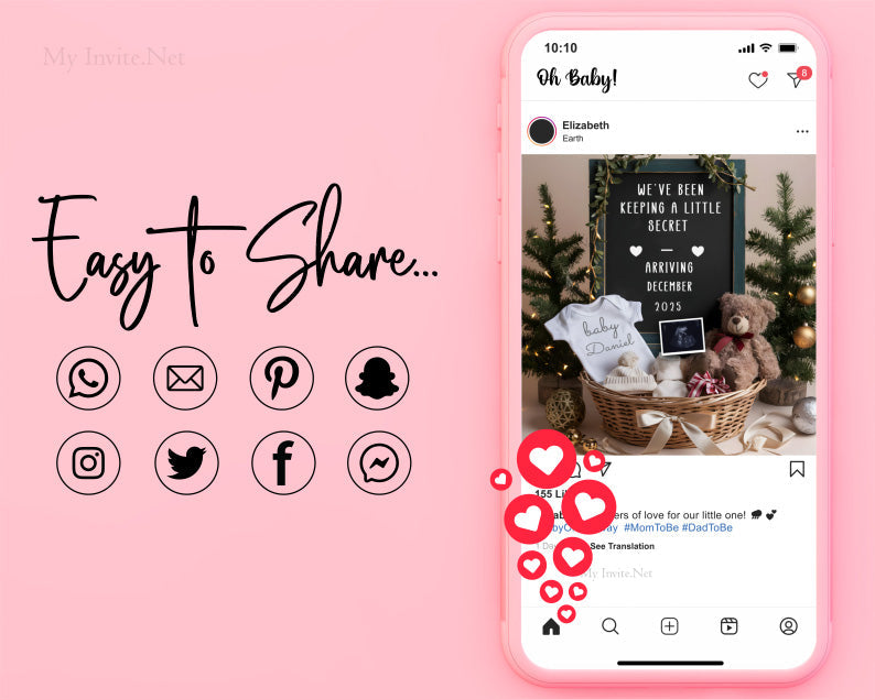 Winter Wonderland Baby Announcement Social Media Template