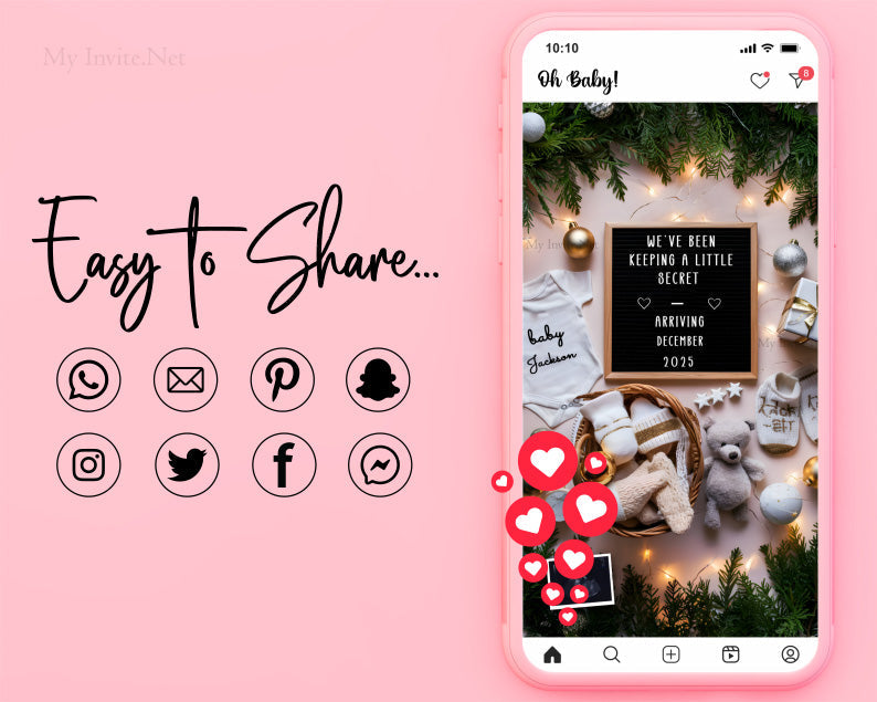Holiday Cheer: Editable Christmas Pregnancy Announcement