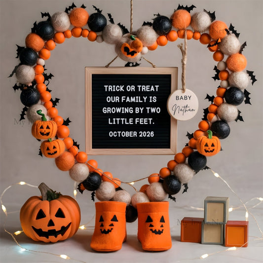 Halloween Pregnancy Announcement Digital, Pregnancy Announcement Template Social Media