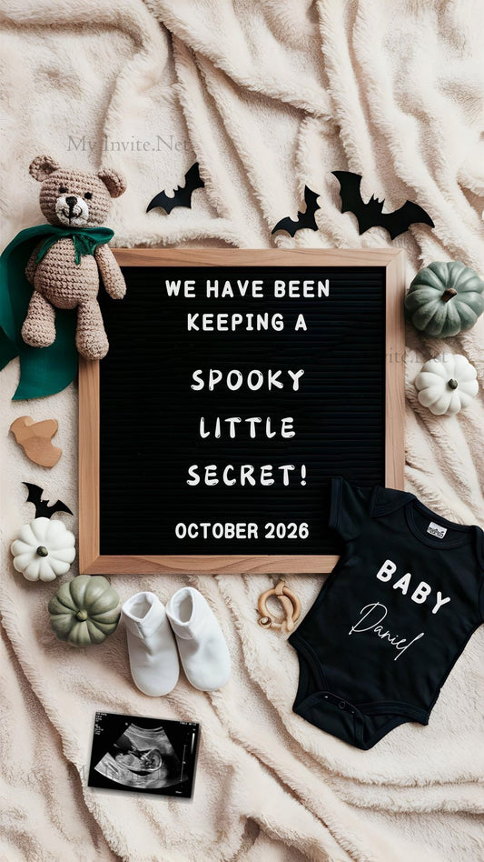 Halloween Digital Pregnancy Announcement, WE HAVE BEEN KEEPING A SPOOKY LITTLE SECRET!,