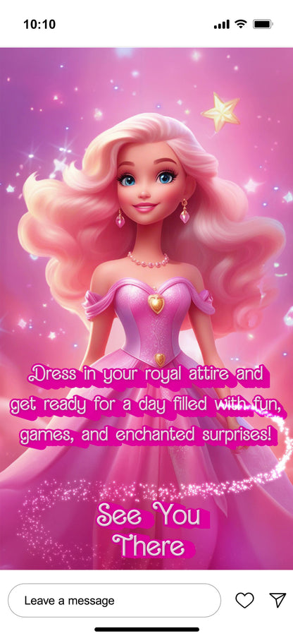 Princess Theme Birthday Invitation Video