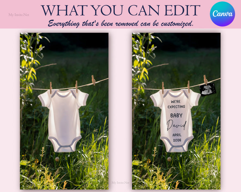Wildflower Field pregnancy Announcement clothesline,Neutral