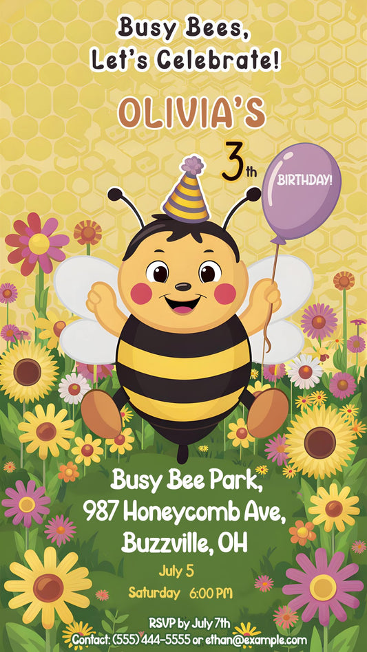 Busy Bees, Let's Celebrate! - Video invitasion