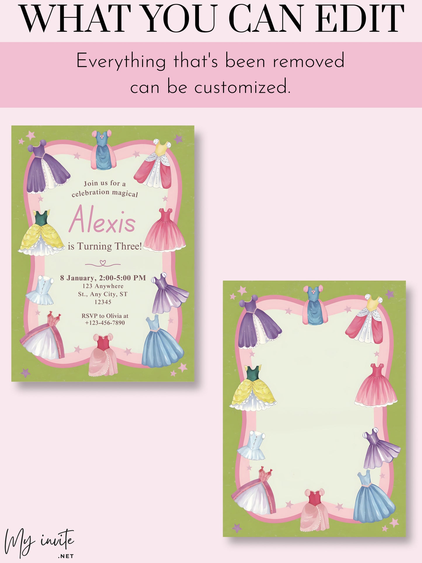 Dress Up Birthday Invitations