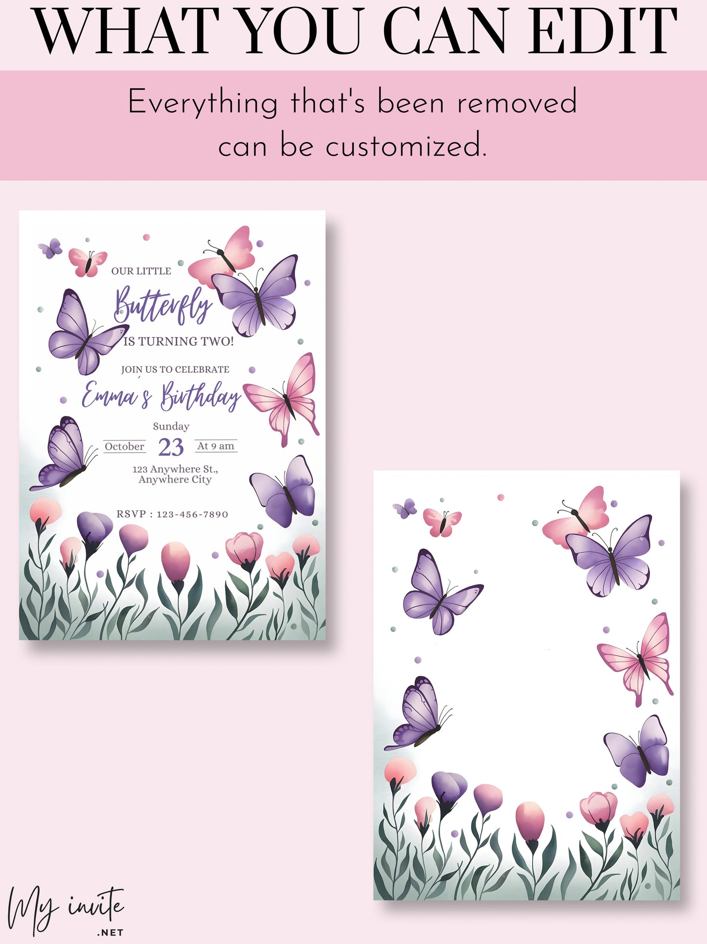 Butterfly Birthday Party Invitation