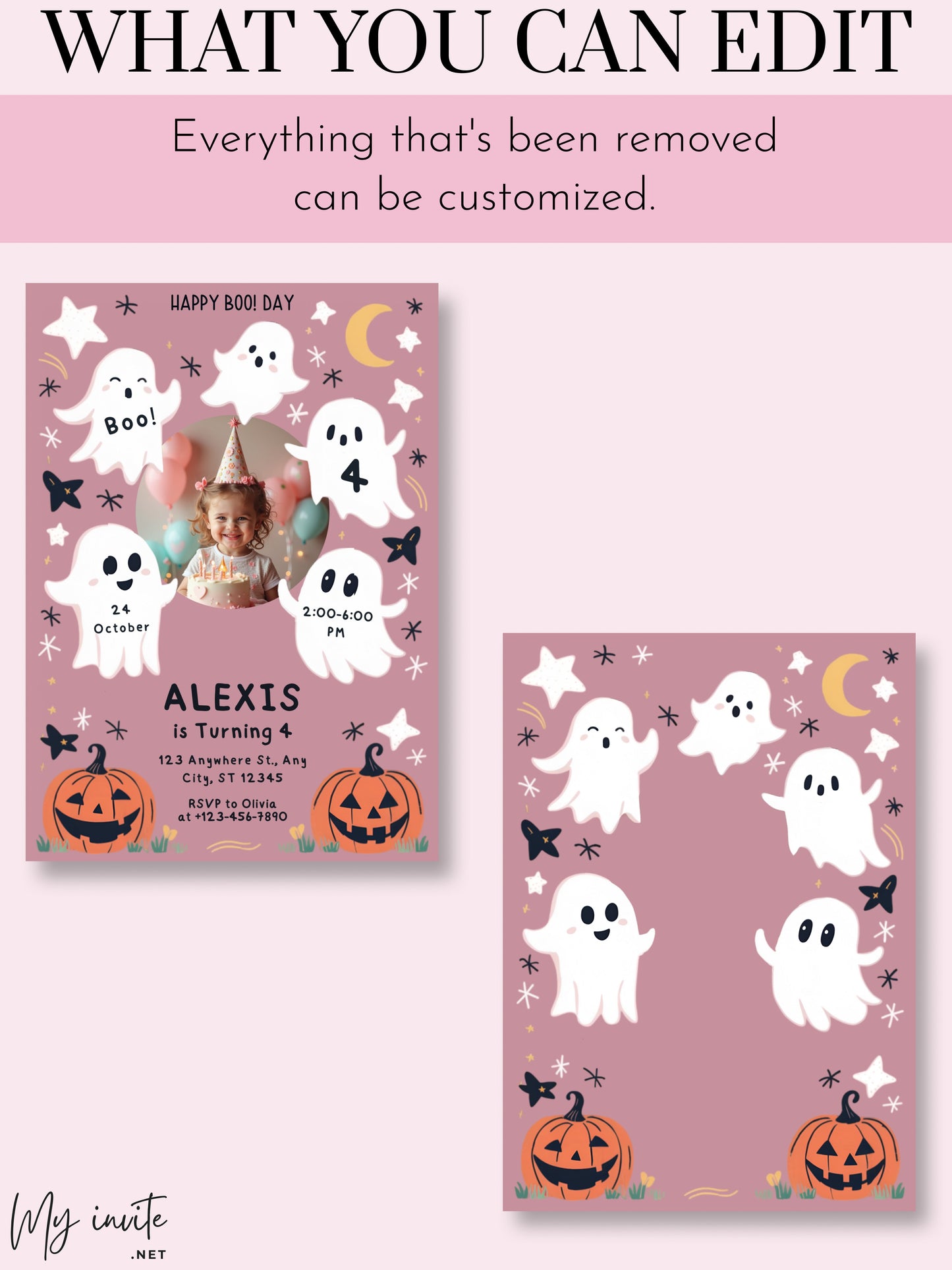 Boo Birthday, Birthday invitation