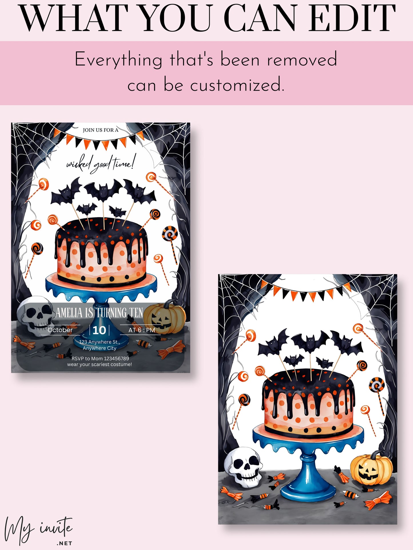 Wicked good time!, Halloween Birthday invitation
