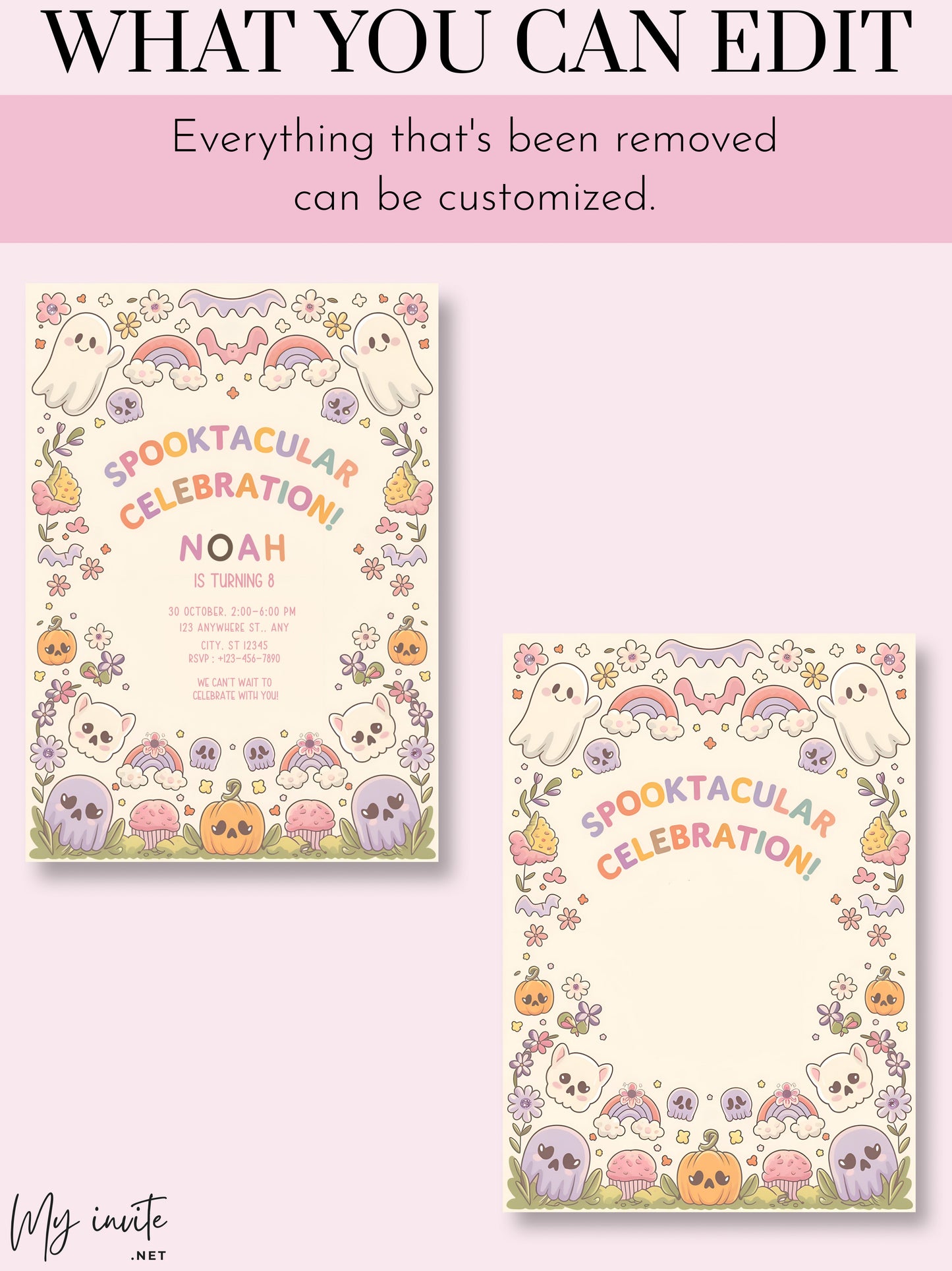 Cute Halloween Birthday Party Invite