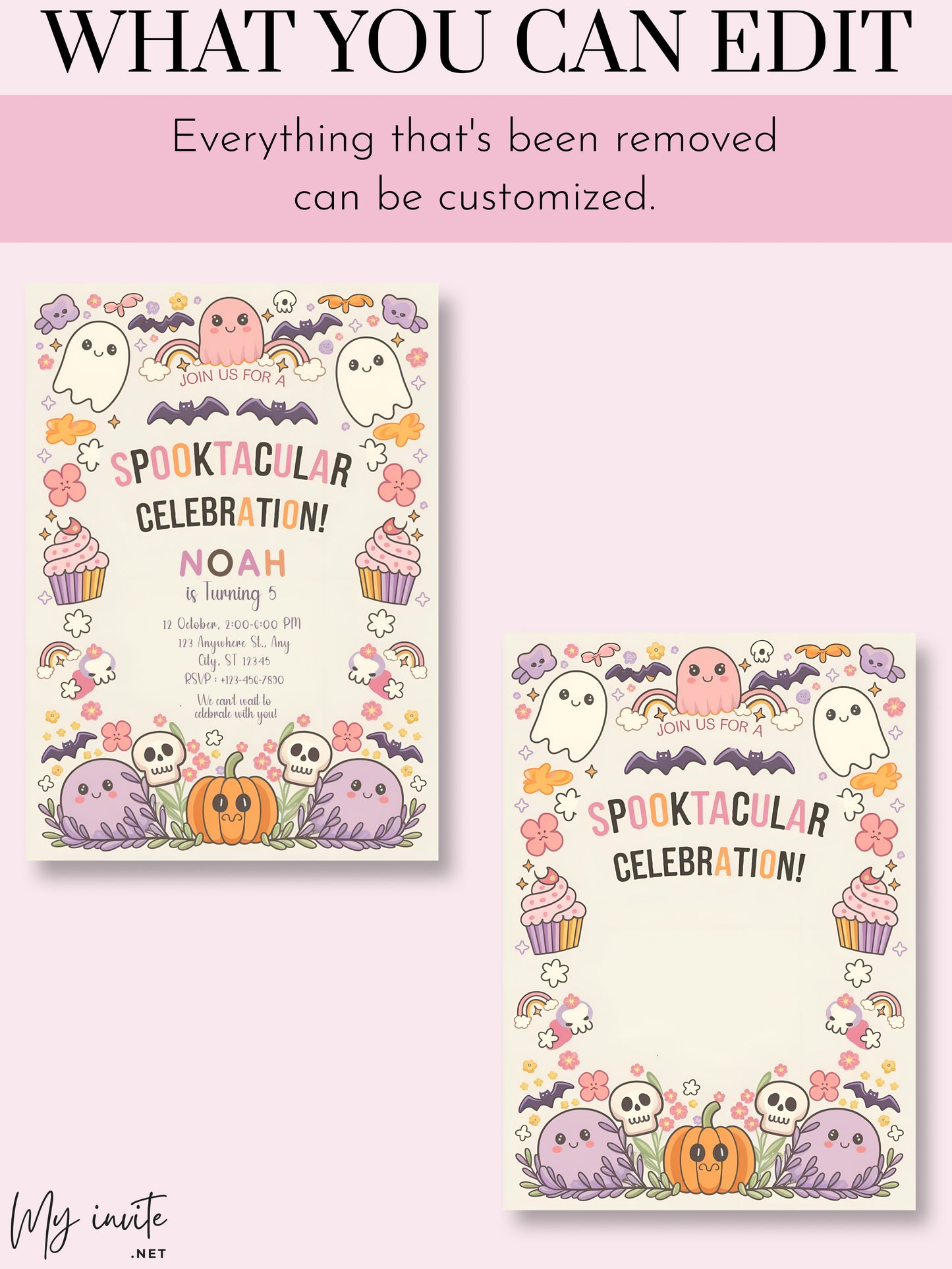 Groovy Halloween Birthday Party Invite