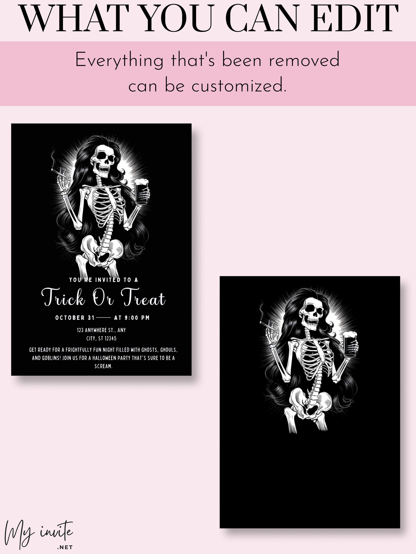 Trick Or Treat, Girl Halloween Party Invitation