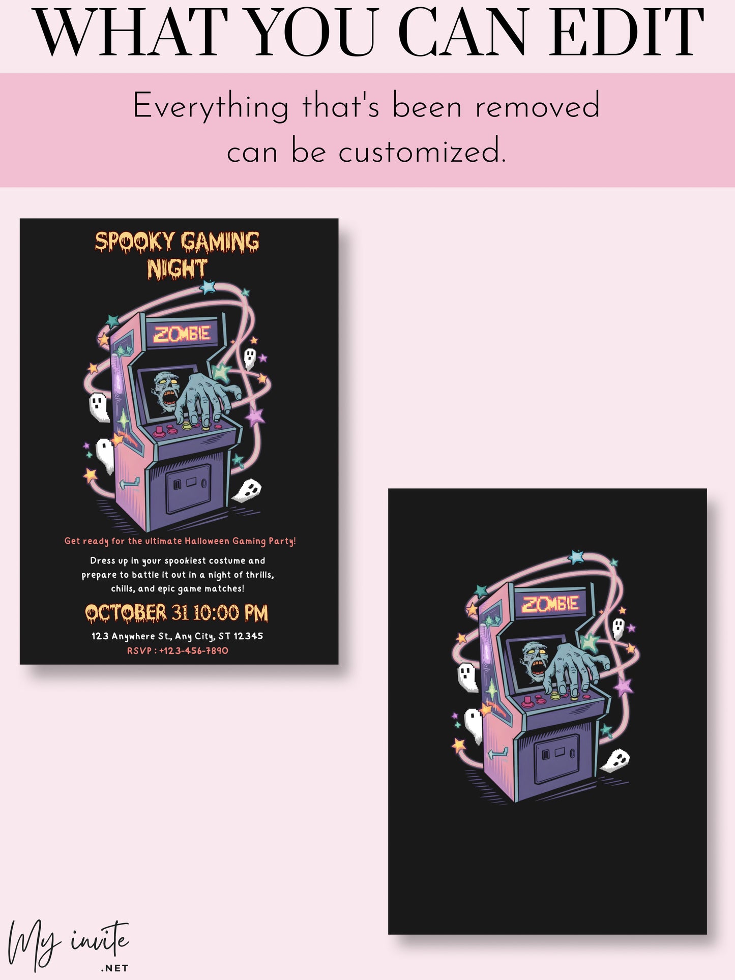 SPOOKY GAMING NIGHT, Halloween party invitation
