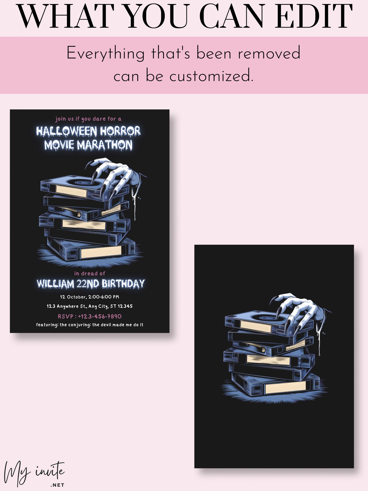 Halloween Horror Movie Marathon Invitation