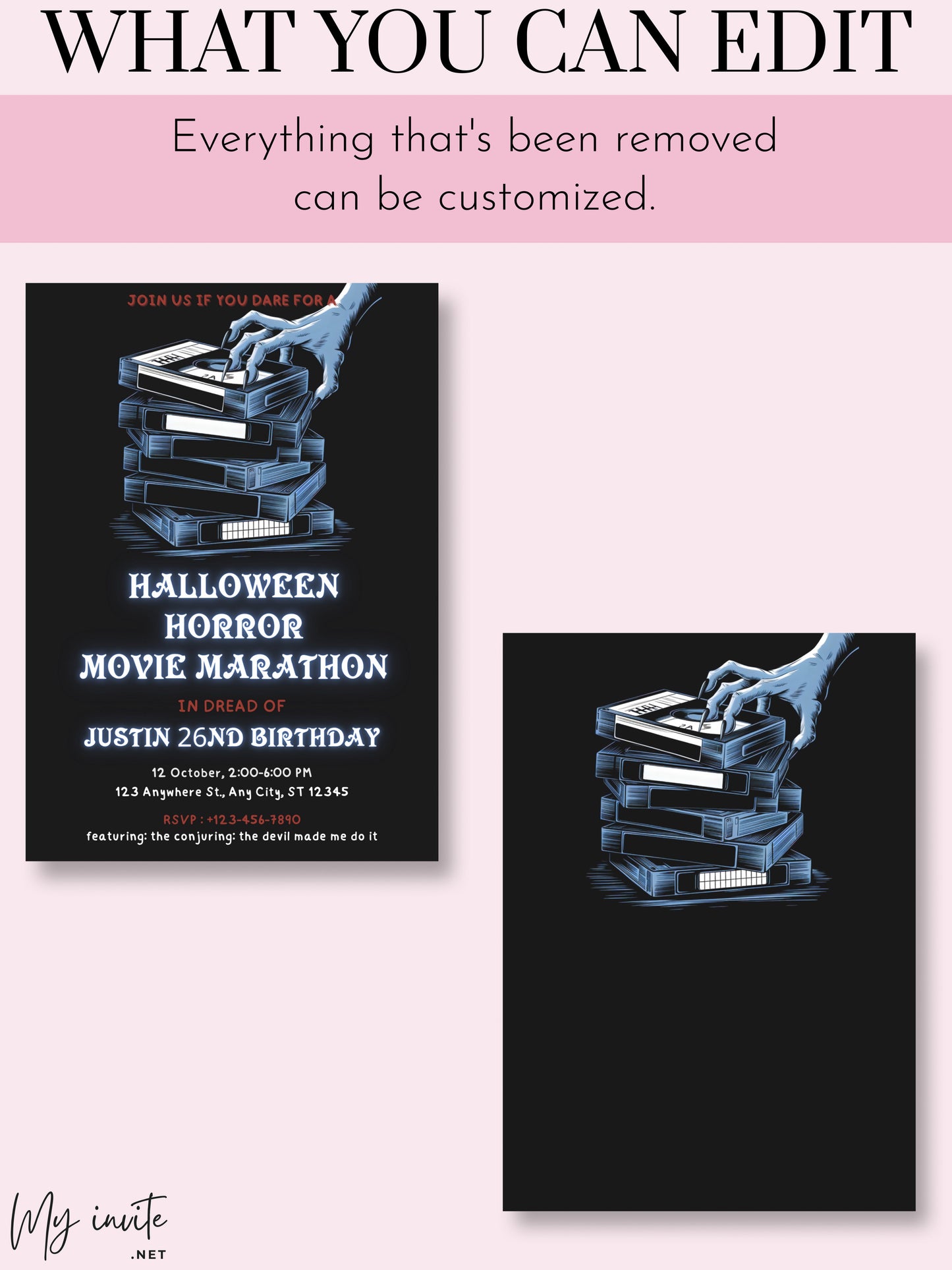 Halloween Horror Movie Marathon Invitation
